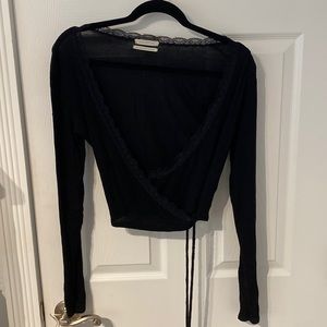 Urban Outfitters Black Lace Crop Top Size M